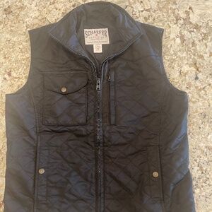 Schaefer Outfitters Marena Quilted Vest M Black Embroidered Horses Western Texas